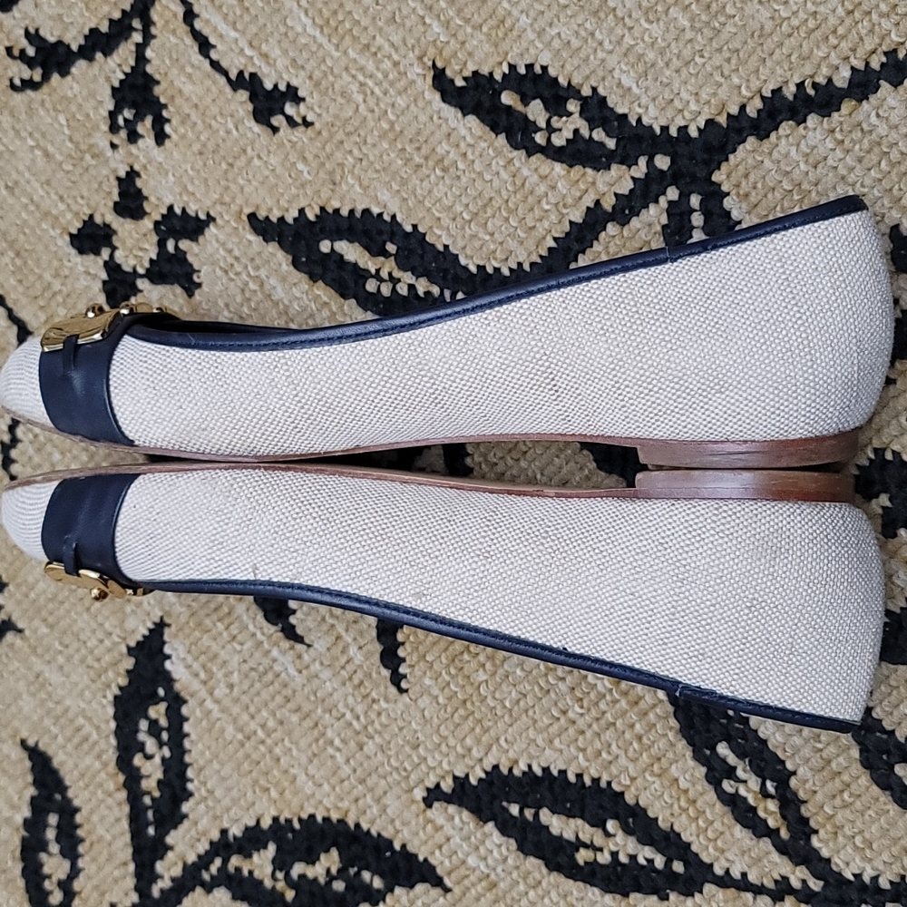Talbots Flats - Straw Color with Blue & Gold Detailing- Size 7.5 - Picture 7 of 13